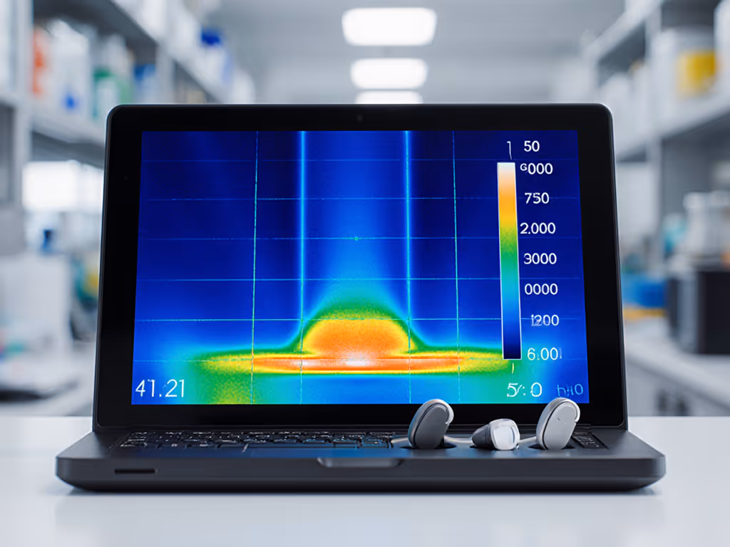 thermal_camera_view_showing_hearing_aid_charging_dock_temperature_readings